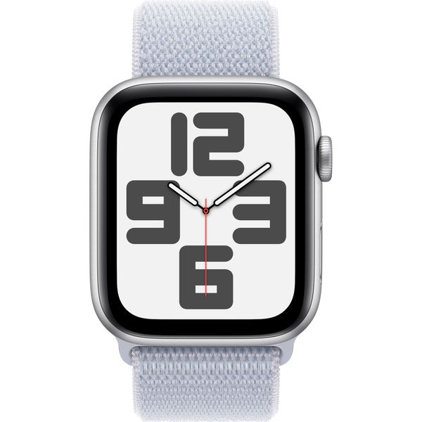 Apple Watch Series SE 2024 44mm Silver Aluminum Case with Blue Cloud Sport Loop