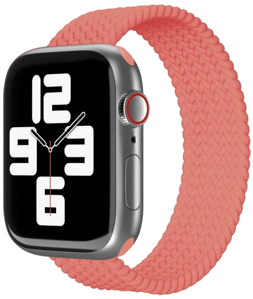 Ремешок нейлоновый плетёный "vlp" для Apple Watch 42/44/45, L/XL, 2шт, коралловый