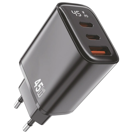 Блок Moreus Dynox GaN 45Вт USB-C 2 + USB-A