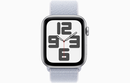 Apple Watch Series SE 2024 40mm Silver Aluminum Case with Blue Cloud Sport Loop